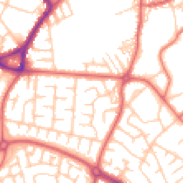 Daytime road noise heatmap for SR3 1YX