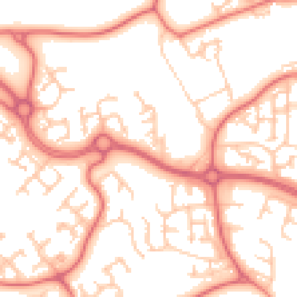 Daytime road noise heatmap for SR3 2TJ