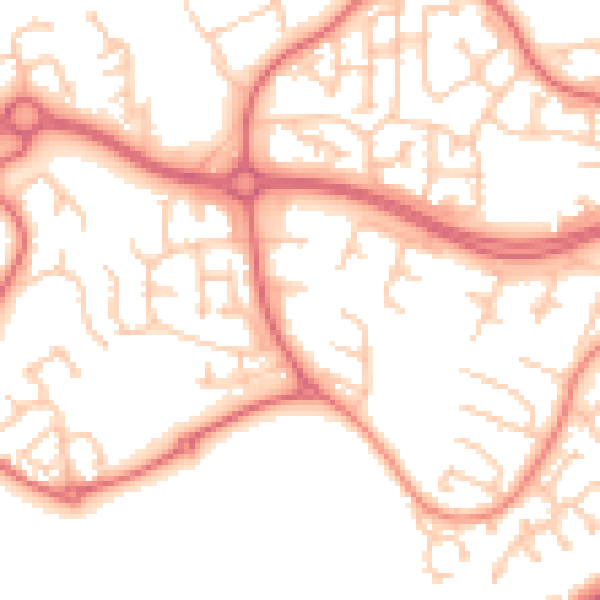 Daytime road noise heatmap for SR3 2UE