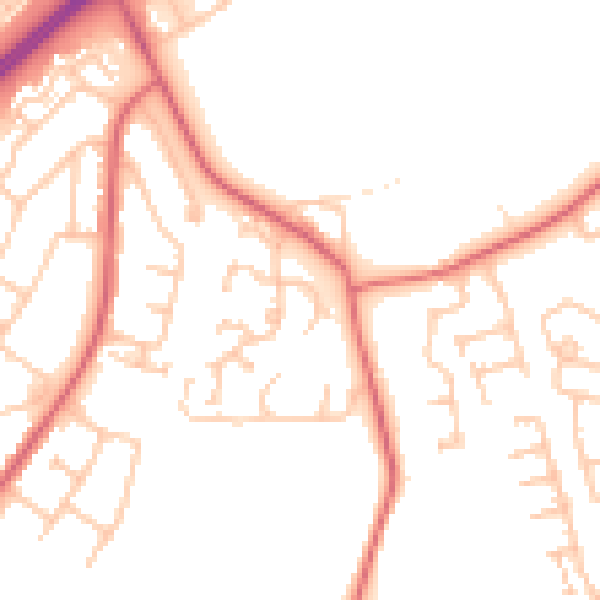 Daytime road noise heatmap for SR3 3BA