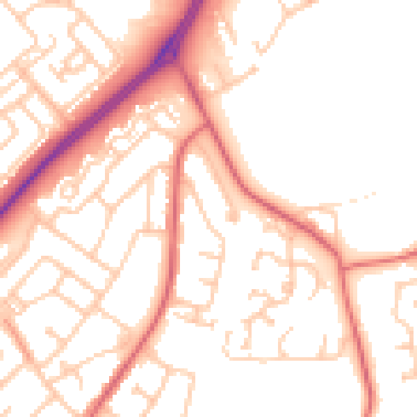 Daytime road noise heatmap for SR3 3BU