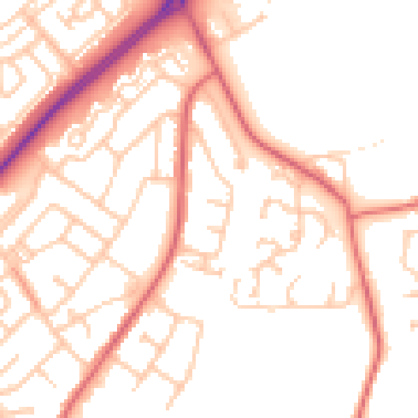 Daytime road noise heatmap for SR3 3BY
