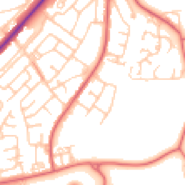 Daytime road noise heatmap for SR3 3EE