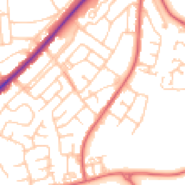 Daytime road noise heatmap for SR3 3HG