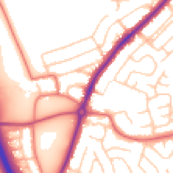 Daytime road noise heatmap for SR3 3NS