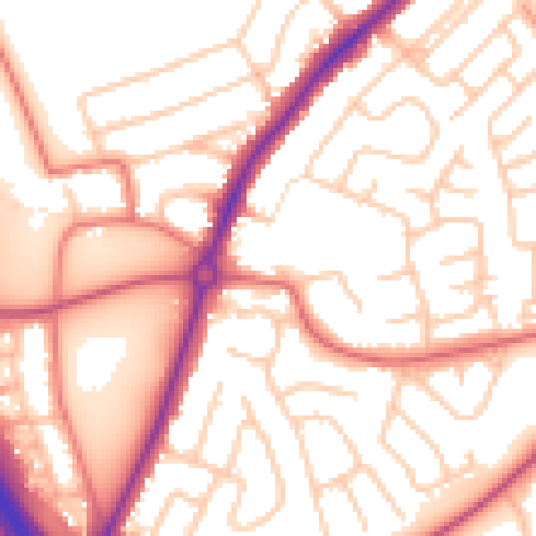 Daytime road noise heatmap for SR3 3PW