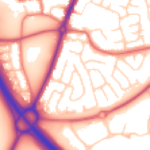 Daytime road noise heatmap for SR3 3RF