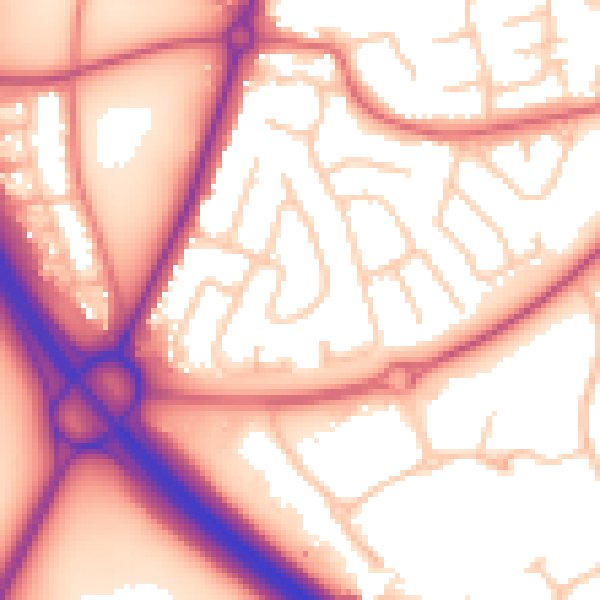 Daytime road noise heatmap for SR3 3RG