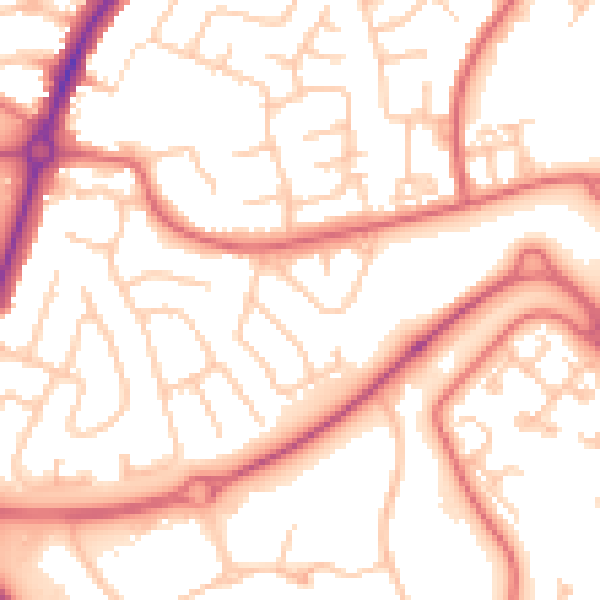 Daytime road noise heatmap for SR3 3SJ