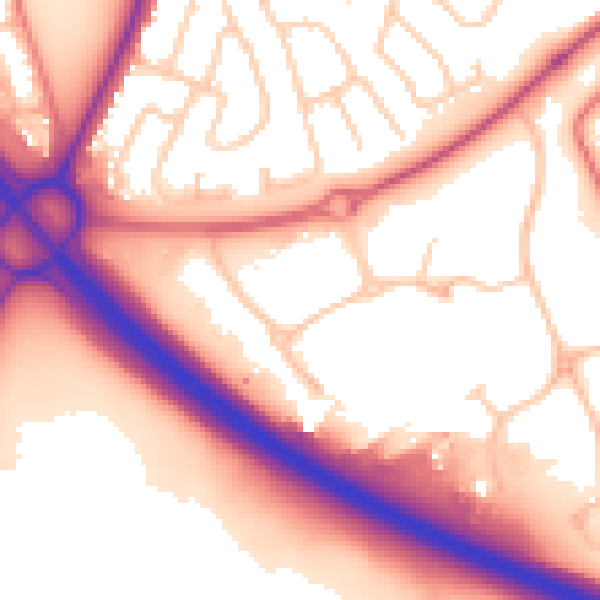 Daytime road noise heatmap for SR3 3XD