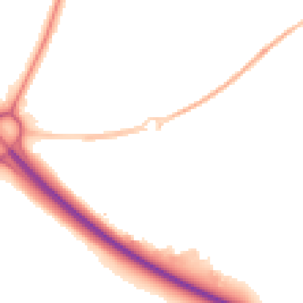 Night-time road noise heatmap for SR3 3XG