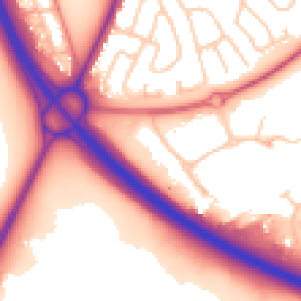 Daytime road noise heatmap for SR3 3XR