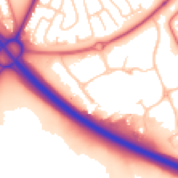 Daytime road noise heatmap for SR3 3XW