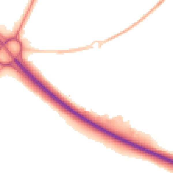 Night-time road noise heatmap for SR3 3XW