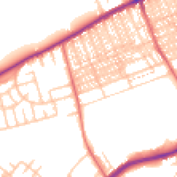 Daytime road noise heatmap for SR4 7QB