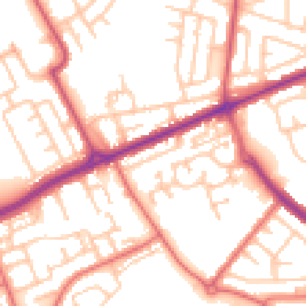 Daytime road noise heatmap for SR4 9HA