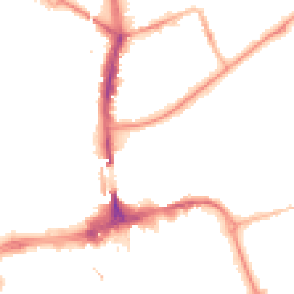 Night-time road noise heatmap for SR6 0AD