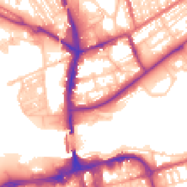 Daytime road noise heatmap for SR6 0AQ