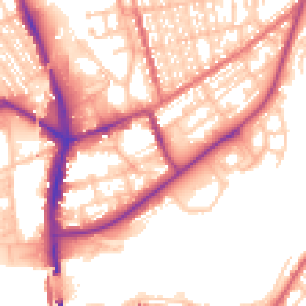 Daytime road noise heatmap for SR6 0BD