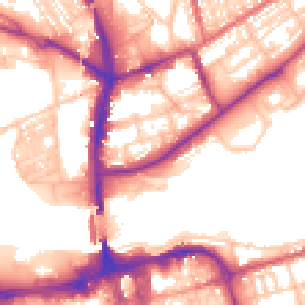 Daytime road noise heatmap for SR6 0DE