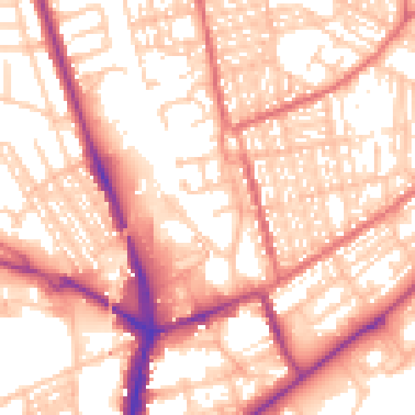 Daytime road noise heatmap for SR6 0DG
