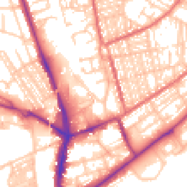 Daytime road noise heatmap for SR6 0DN