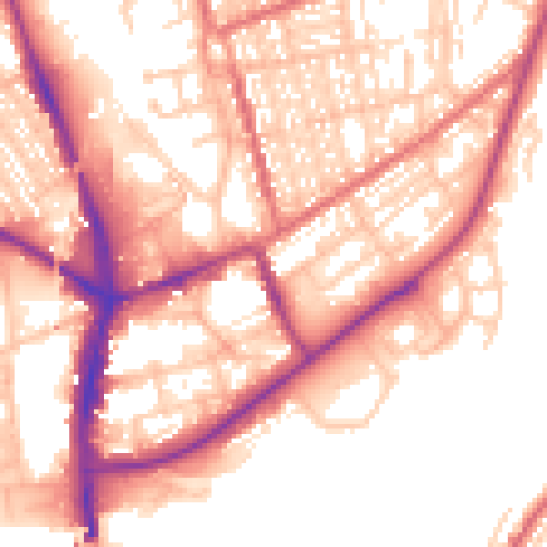 Daytime road noise heatmap for SR6 0DR