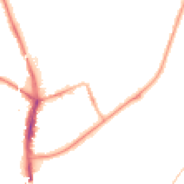 Night-time road noise heatmap for SR6 0DR