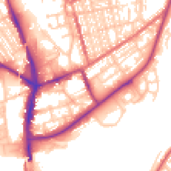 Daytime road noise heatmap for SR6 0DT