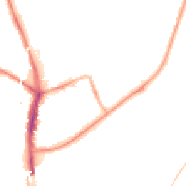 Night-time road noise heatmap for SR6 0DT