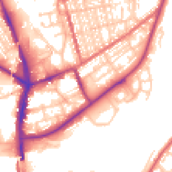 Daytime road noise heatmap for SR6 0DX