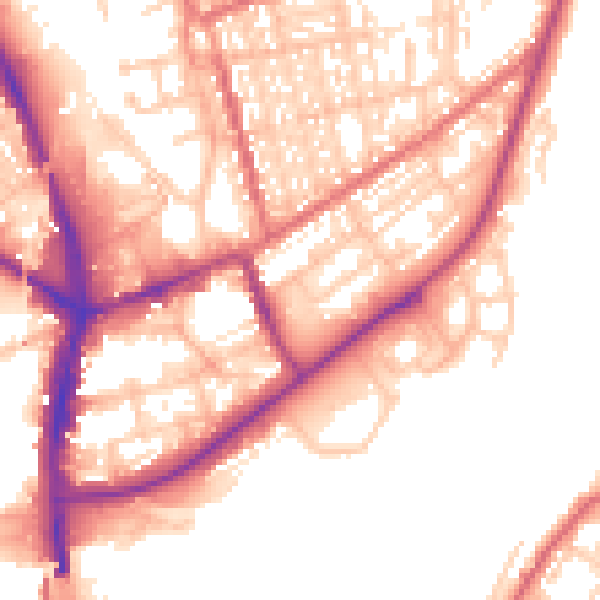 Daytime road noise heatmap for SR6 0DZ