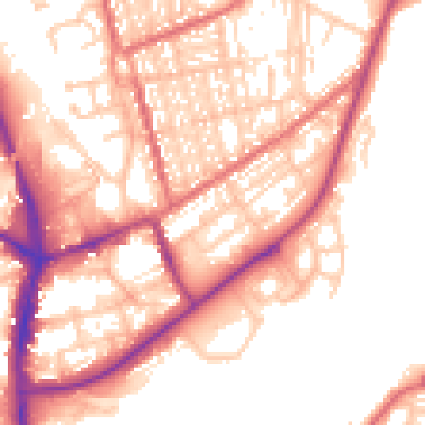 Daytime road noise heatmap for SR6 0EB