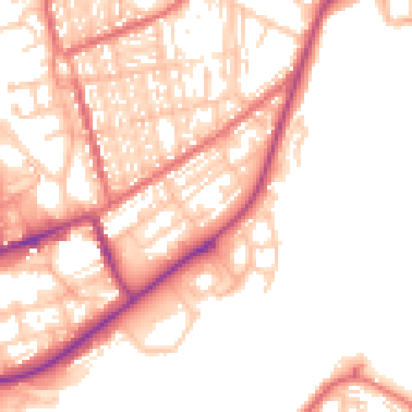Daytime road noise heatmap for SR6 0FB