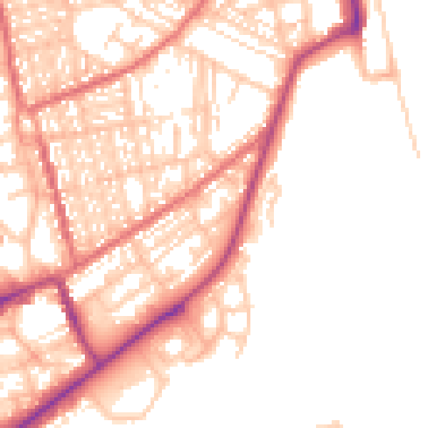 Daytime road noise heatmap for SR6 0FE
