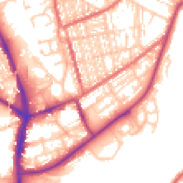 Daytime road noise heatmap for SR6 0HQ