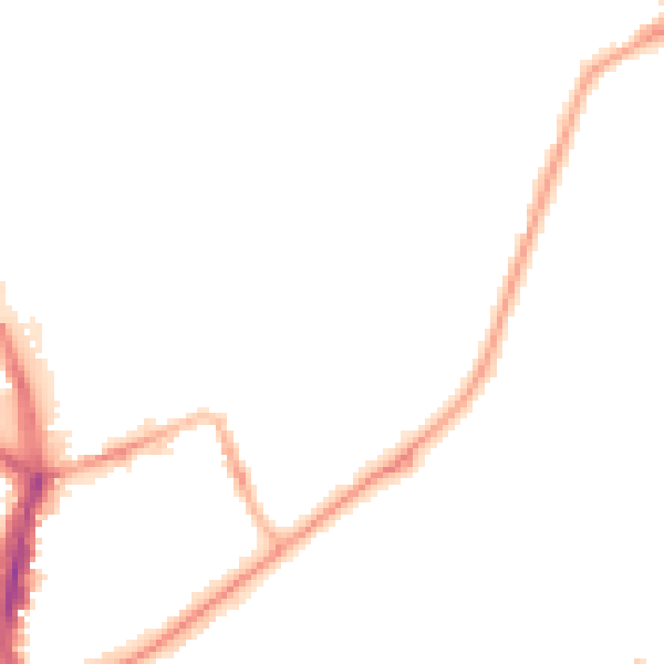 Night-time road noise heatmap for SR6 0HT