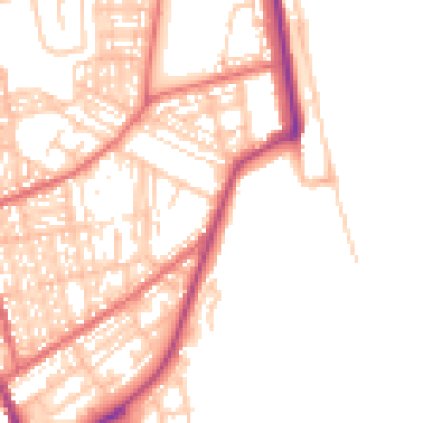 Daytime road noise heatmap for SR6 0NL