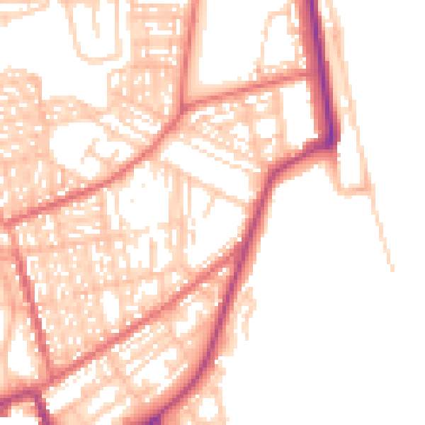 Daytime road noise heatmap for SR6 0NR