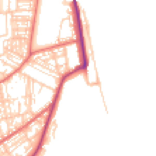 Daytime road noise heatmap for SR6 0RA