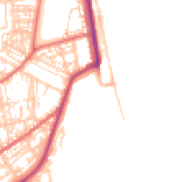 Daytime road noise heatmap for SR6 0RD