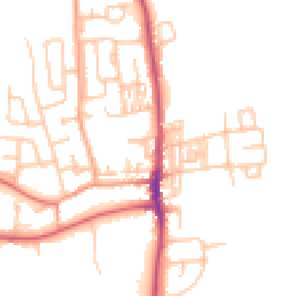 Daytime road noise heatmap for SR6 7AA