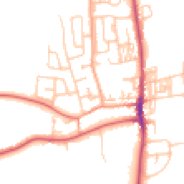 Daytime road noise heatmap for SR6 7AQ