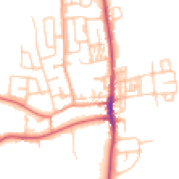 Daytime road noise heatmap for SR6 7AU