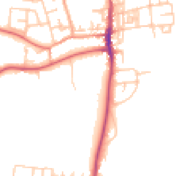 Daytime road noise heatmap for SR6 7BS