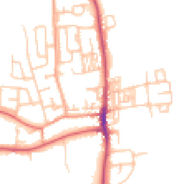 Daytime road noise heatmap for SR6 7BT