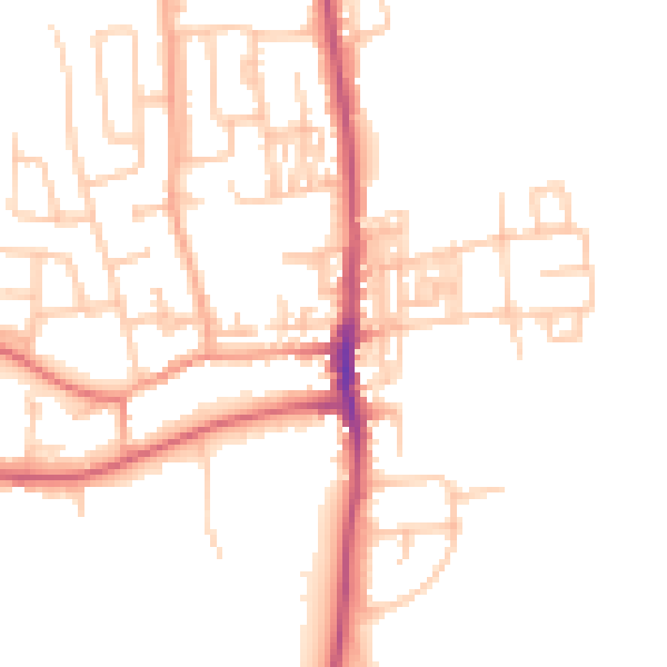 Daytime road noise heatmap for SR6 7EY