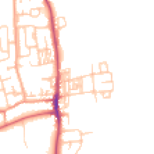 Daytime road noise heatmap for SR6 7FF