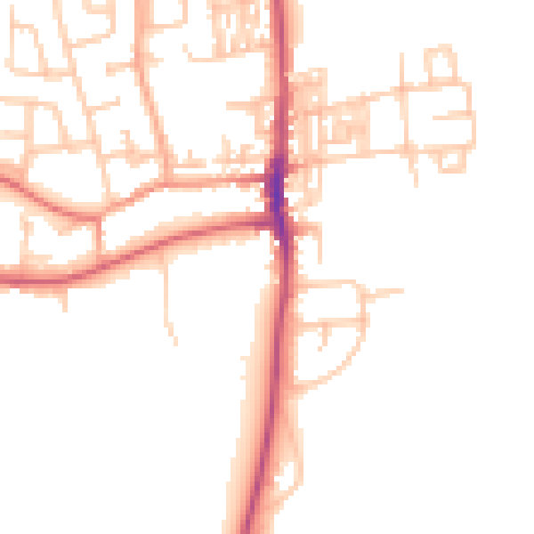 Daytime road noise heatmap for SR6 7JJ