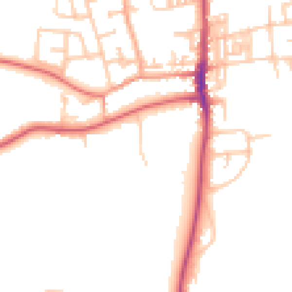 Daytime road noise heatmap for SR6 7JN